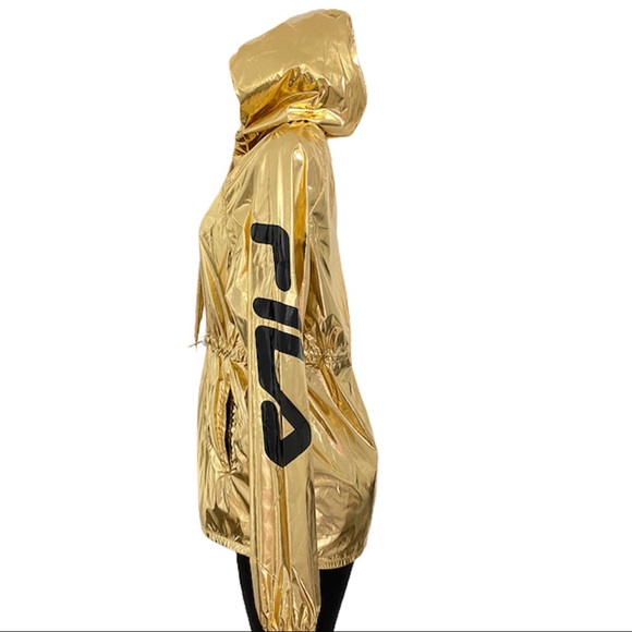 Rare Fila Gold metallic windbreaker jacket hooded - Picture 6 of 14